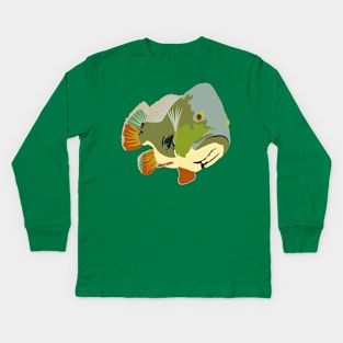 Peacock Bass Kids Long Sleeve T-Shirt